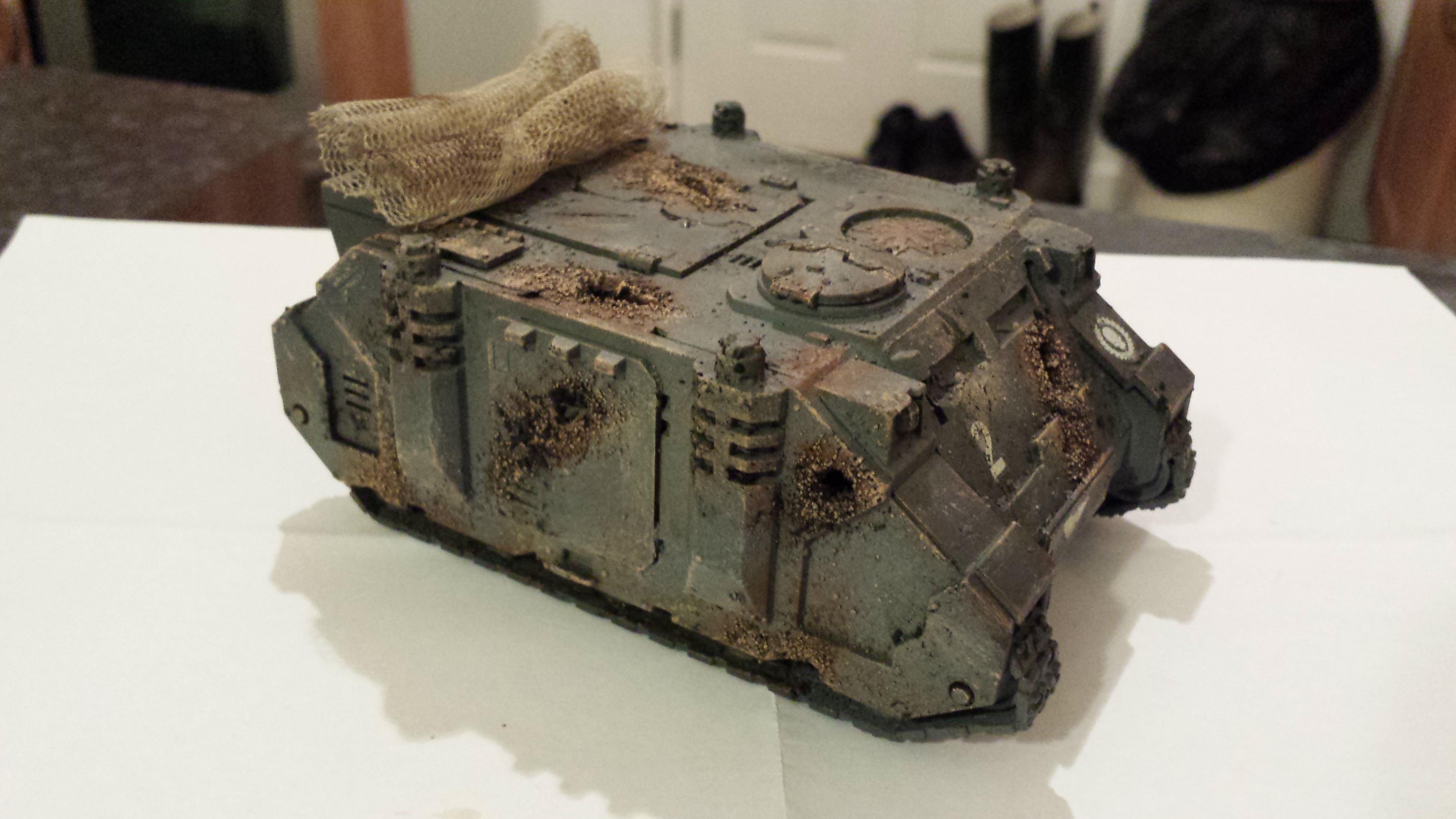 Damage Rhino Space Marines Warhammer Weathered Finished